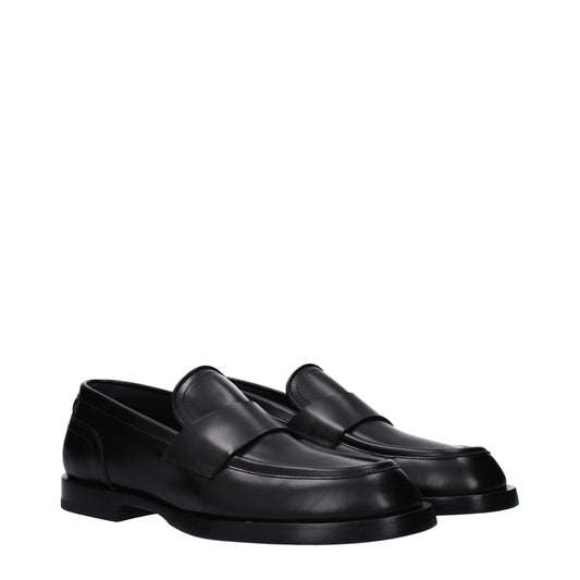 Dolce & Gabbana – Black Leather Slip-On Loafers