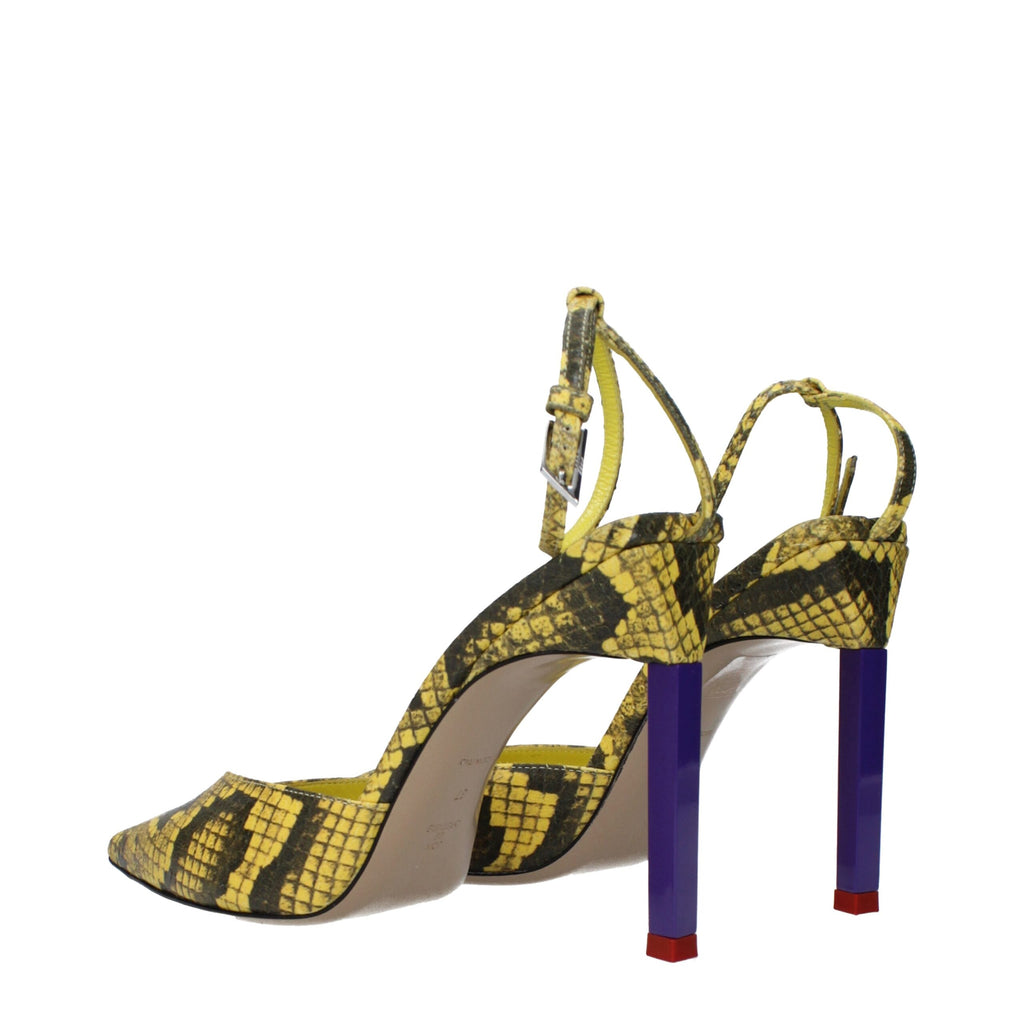 The Attico - Yellow Leather High Heel Pumps