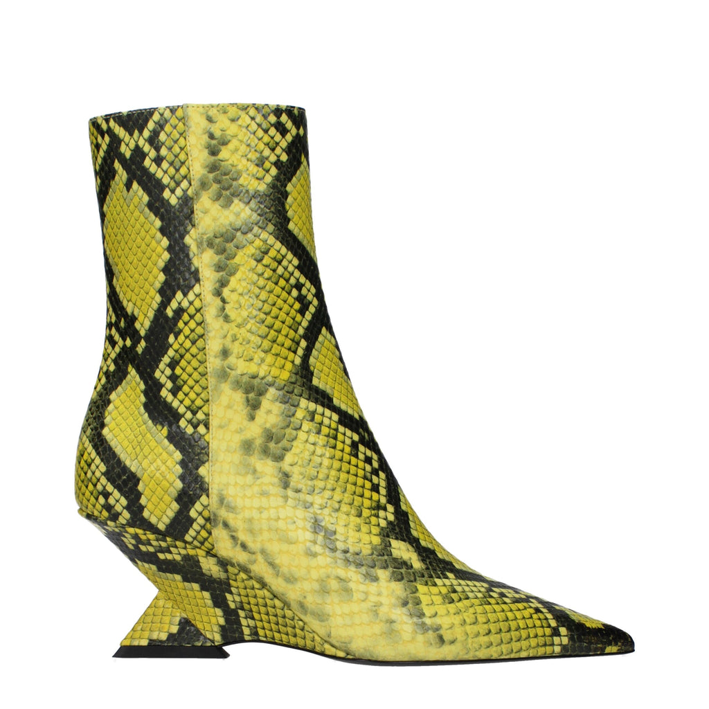 The Attico - Yellow Leather Ankle Boots