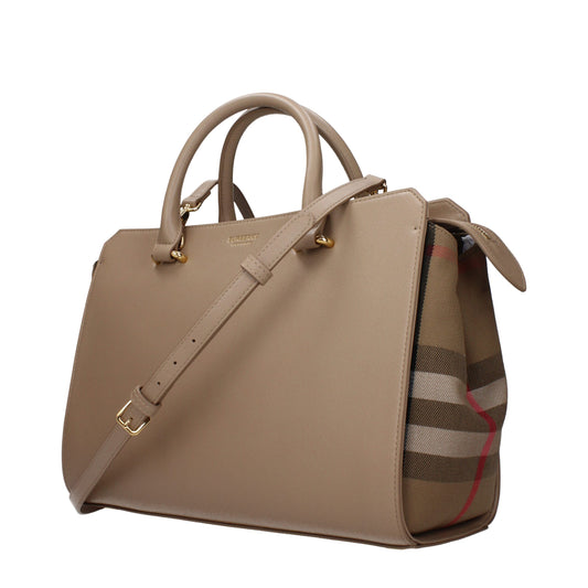 Burberry – Small Check Leather Shoulder Bag in Beige