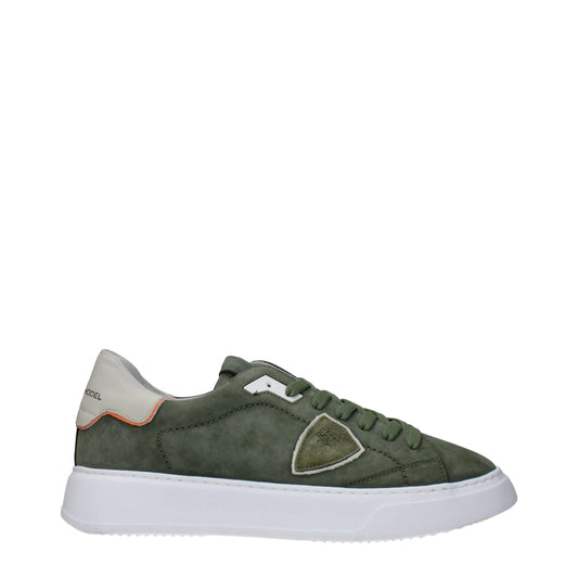 Philippe Model – Green Suede Low-Top Sneakers