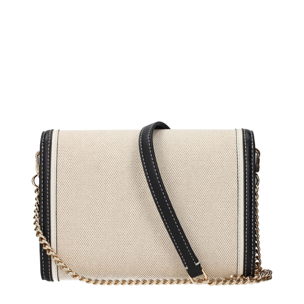 Tory Burch – Small Fabric & Leather Clutch Beige