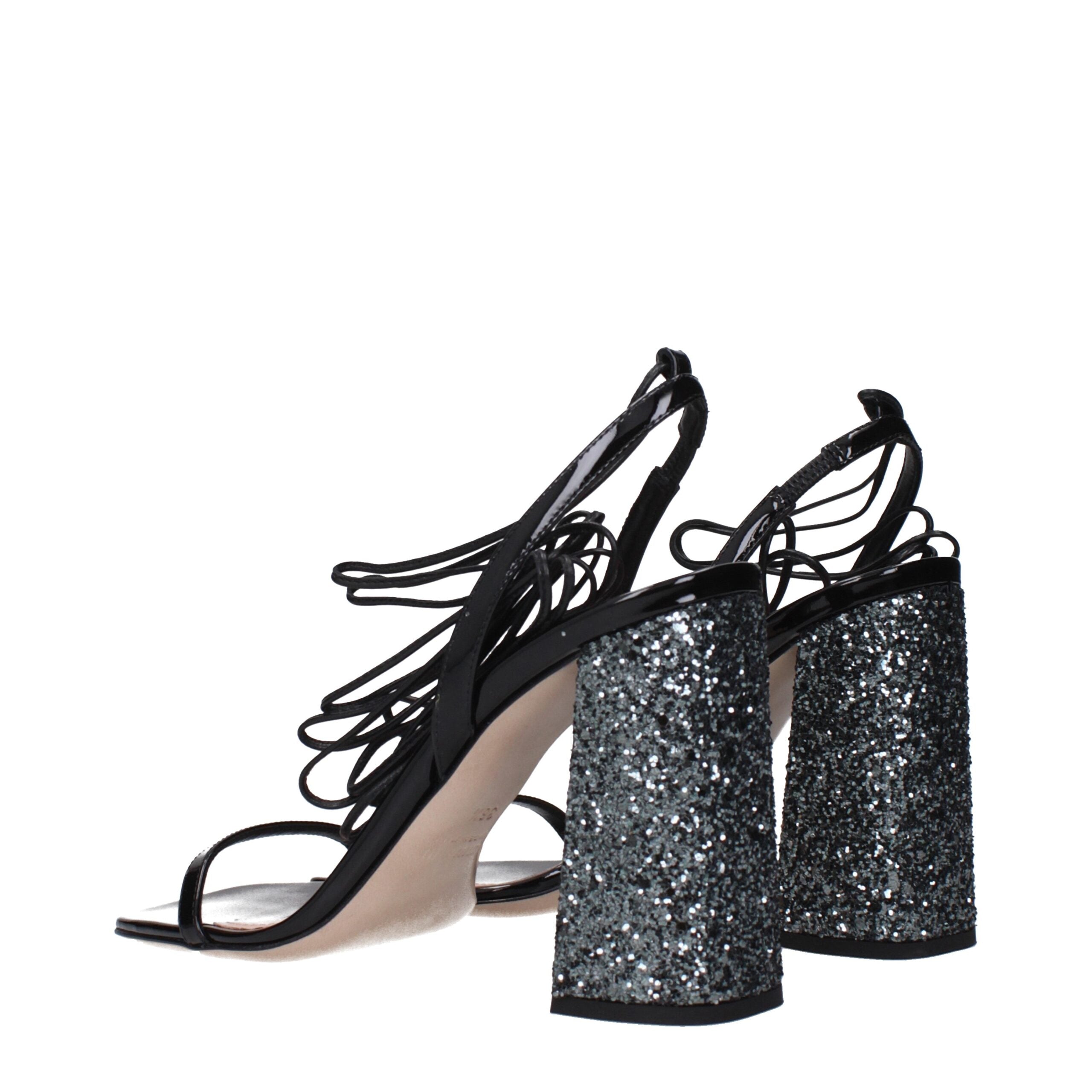 Miu Miu – Black Patent Leather Platform Sandals