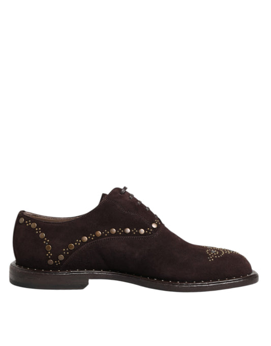 Dolce & Gabbana – Brown Velvet Oxford Dress Shoes