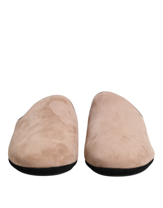 Dolce & Gabbana – Beige Suede Leather Slides