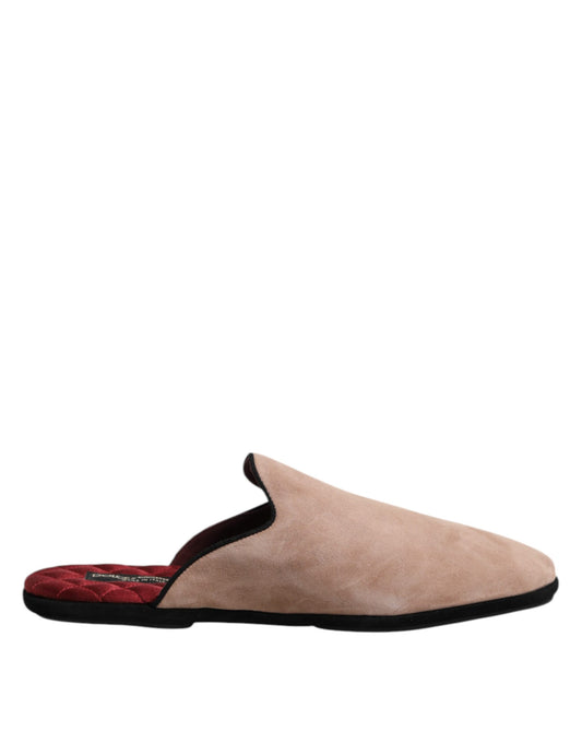 Dolce & Gabbana – Beige Suede Leather Slides