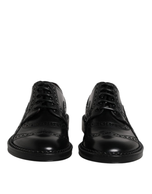 Dolce & Gabbana – Black Leather Derby Formal Shoes