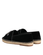 Dolce & Gabbana – Black Crystal-Embellished Cotton Espadrilles