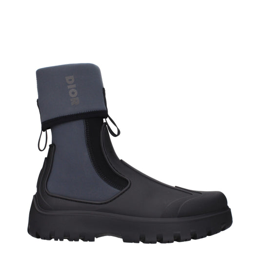 Dior – Black Cotton Ankle Boots