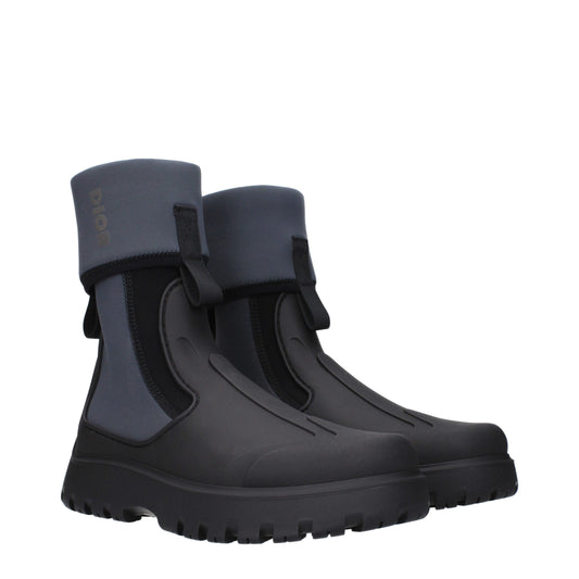 Dior – Black Cotton Ankle Boots