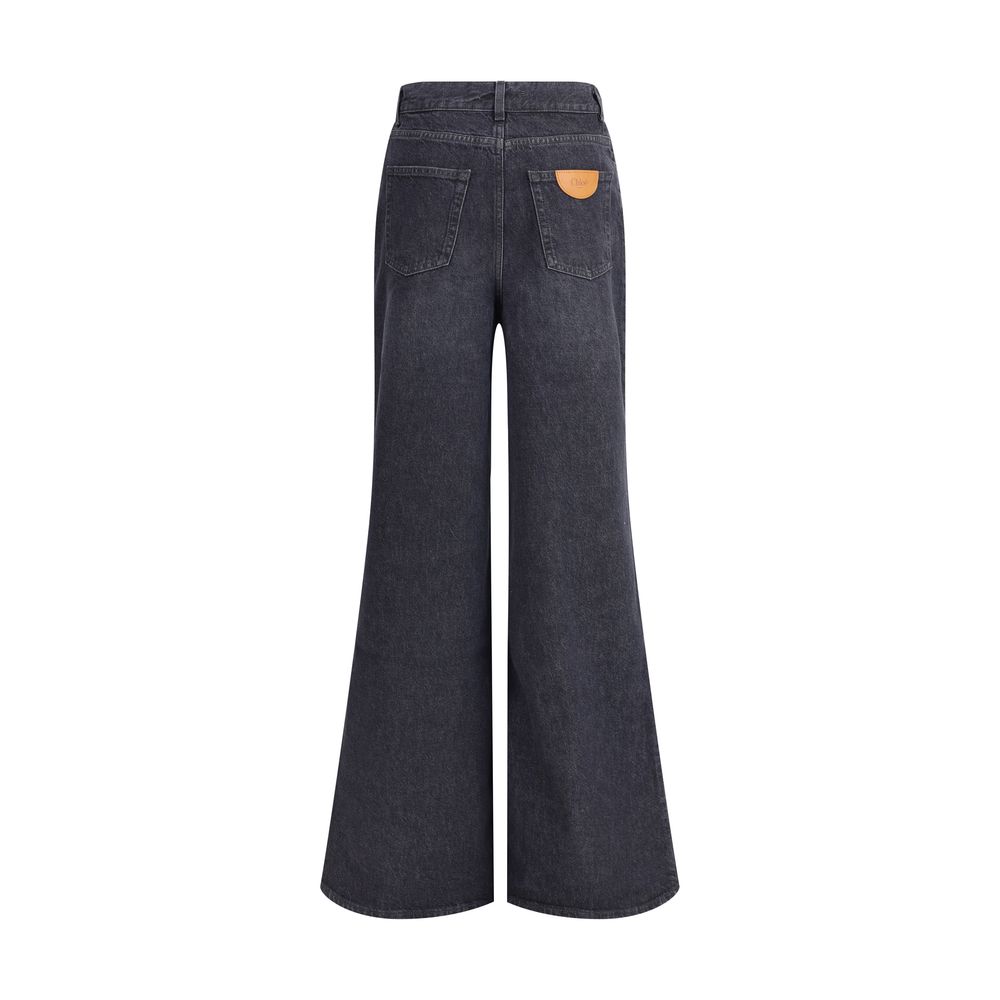 Chloé - Black Cotton Flared Jeans