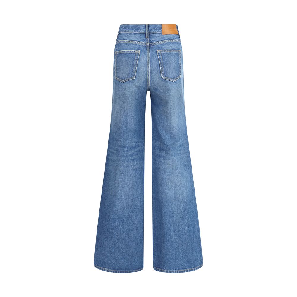 Chloé - Blue Cotton Flared Jeans