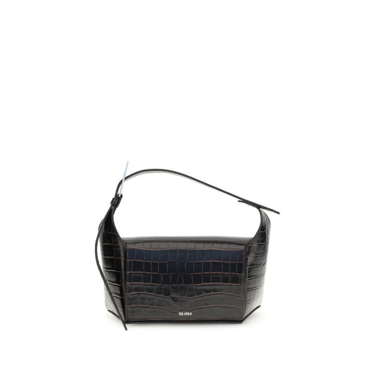 The Attico – 7/7 Croc-Print Leather Shoulder Bag Coffee