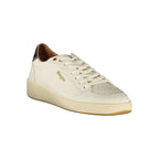 Blauer – White Leather Sneakers with Logo Detail