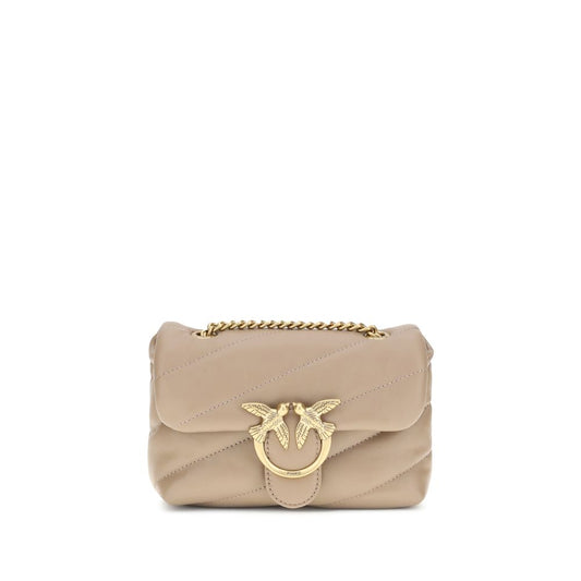 Pinko – Love Baby Quilted Calfskin Shoulder Bag in Beige