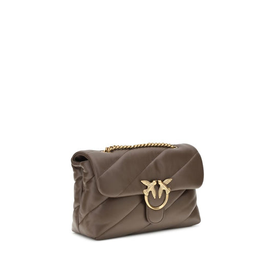 Pinko – Love Classic Quilted Calfskin Shoulder Bag in Brown