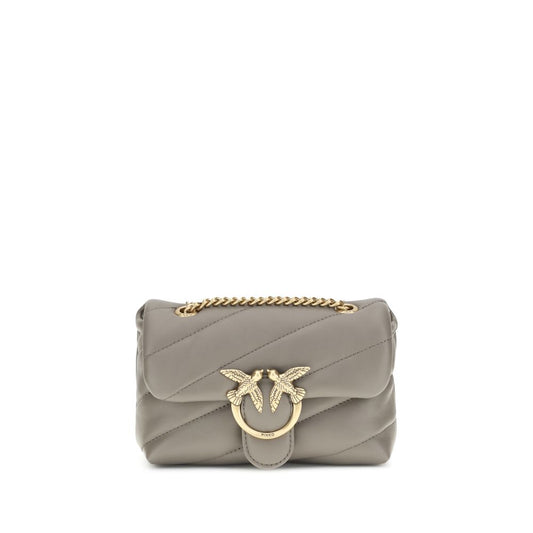 Pinko – Love Baby Quilted Calfskin Shoulder Bag in Dove Grey