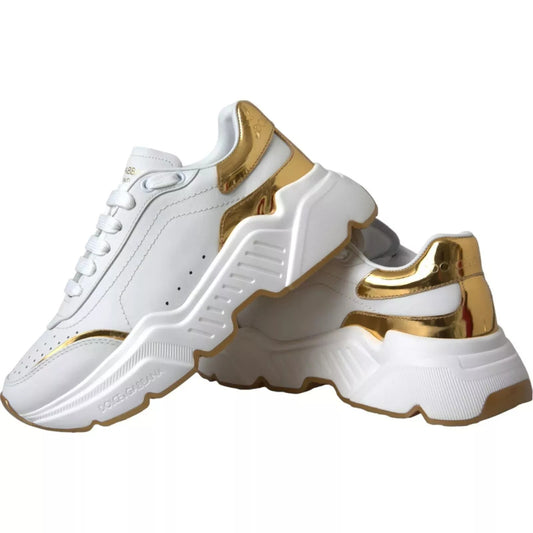 Dolce & Gabbana - White Gold DAYMASTER Leather Sneakers