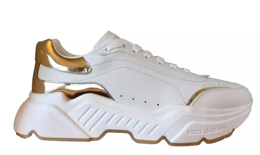 Dolce & Gabbana - White Gold DAYMASTER Leather Sneakers