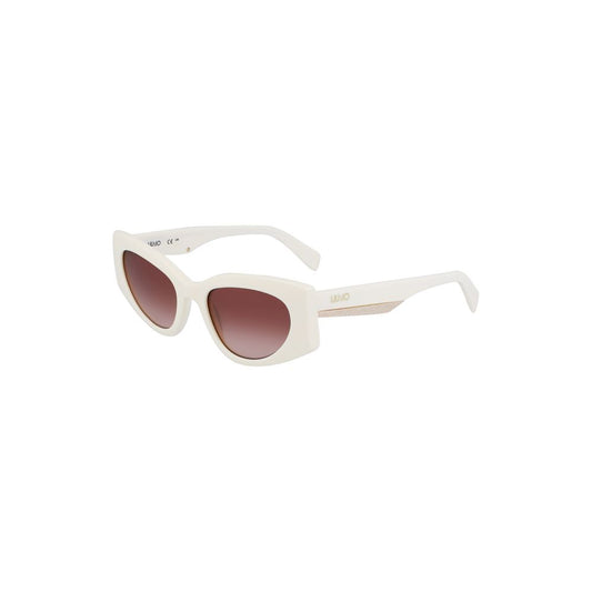 Liu Jo – White Acetate Teardrop Sunglasses