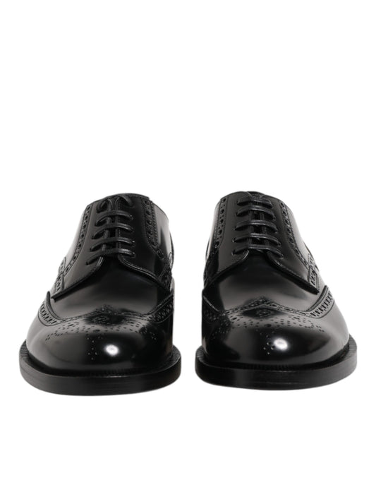 Dolce & Gabbana – Black Leather Wingtip Derby Shoes