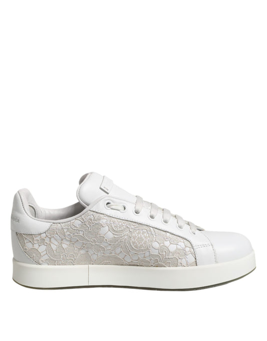 Dolce & Gabbana – White Lace Portofino Sneakers
