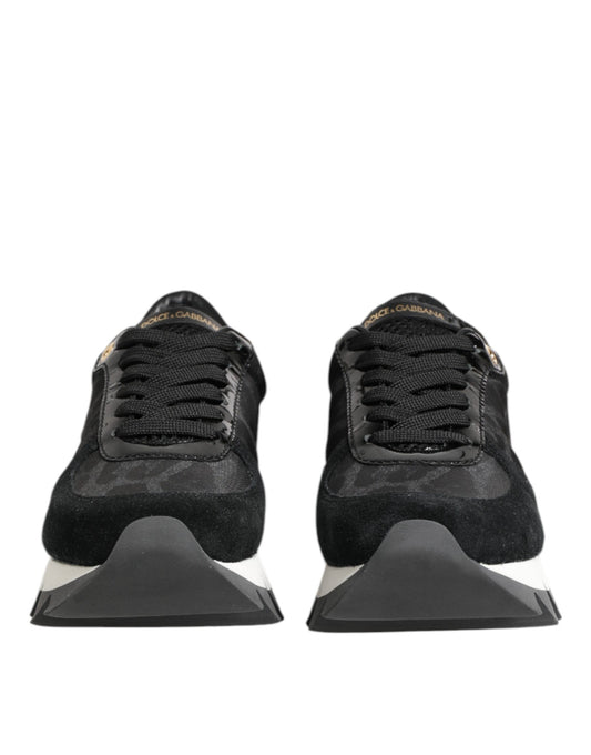 Dolce & Gabbana – Black & Gray Leopard Low-Top Sneakers