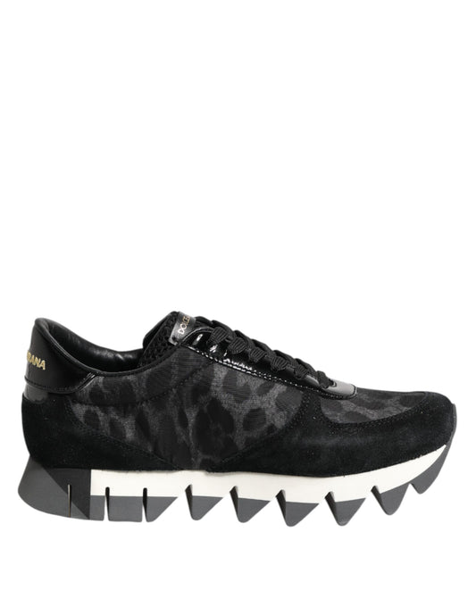 Dolce & Gabbana – Black & Gray Leopard Low-Top Sneakers