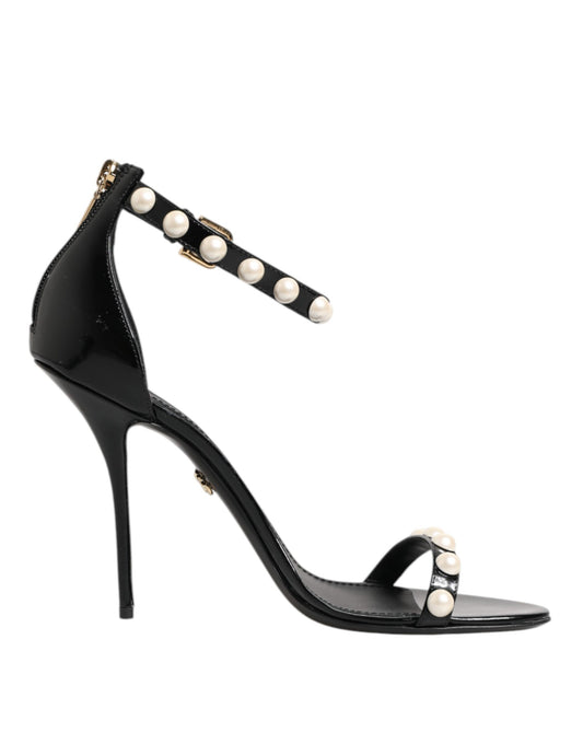 Dolce & Gabbana – Black Keira Pearl Sandals