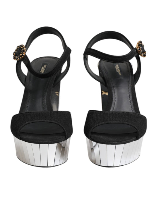 Dolce & Gabbana – Black Crystal Keira Sandals