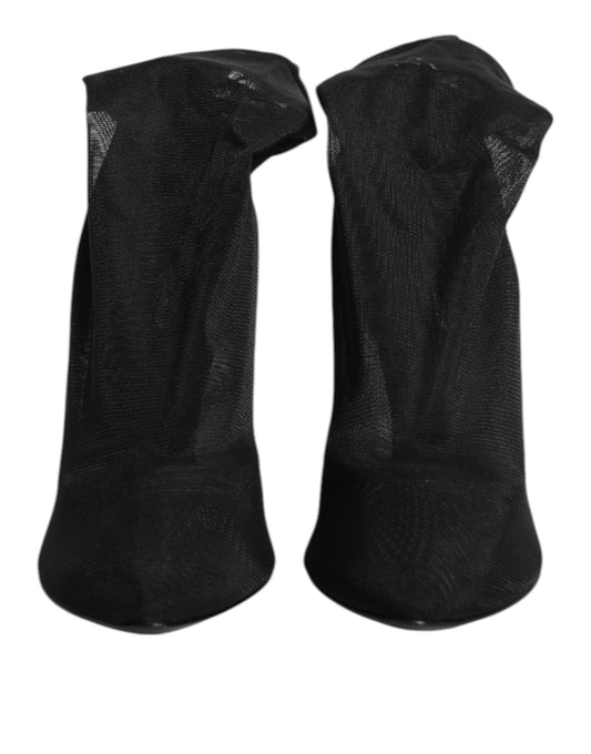 Dolce & Gabbana – Black Silk Mesh Sock Boots