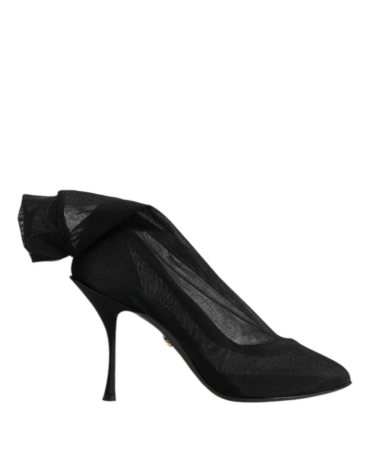 Dolce & Gabbana – Black Silk Mesh Sock Boots