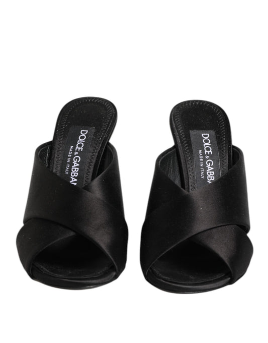 Dolce & Gabbana – Black Keira Baroque Heel Sandals