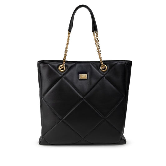 Dolce & Gabbana – Matelassé Leather Tote Bag Black