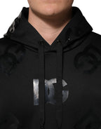Dolce & Gabbana - Black DG Logo Hoodie Metallic Print Sweater