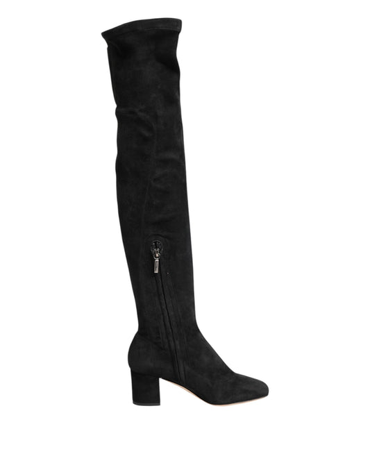 Dolce & Gabbana – Black Suede Knee-High Boots