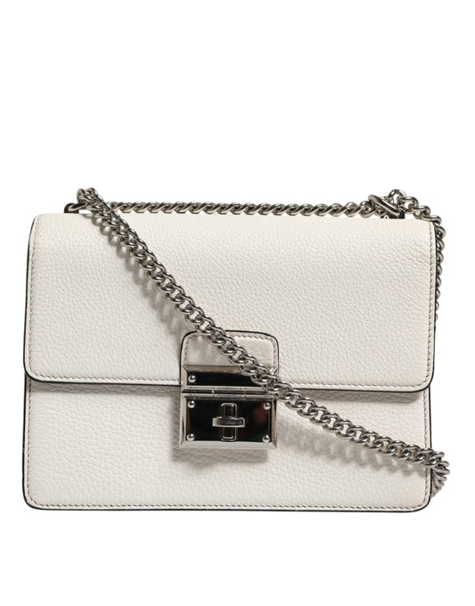 Dolce & Gabbana – White Rosalia Calfskin Shoulder Bag