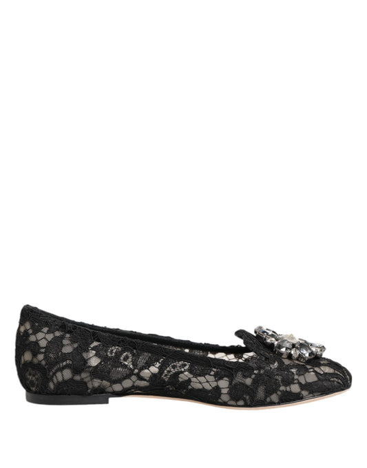 Dolce & Gabbana – Black Taormina Lace Flats