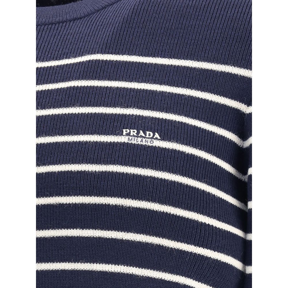 Prada - Blue Fleece Wool Sweatshirt