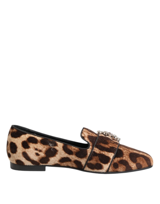 Dolce & Gabbana – Leopard Crystal Loafers
