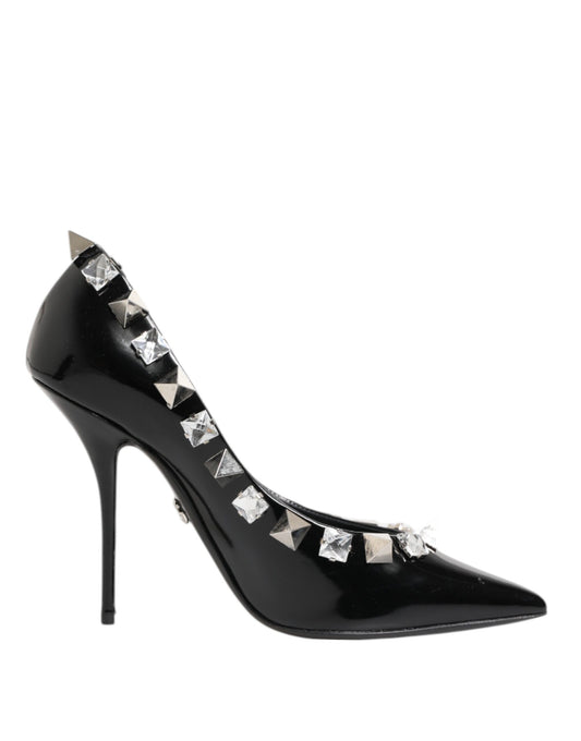 Dolce & Gabbana – Black Patent Crystal Studded Pumps
