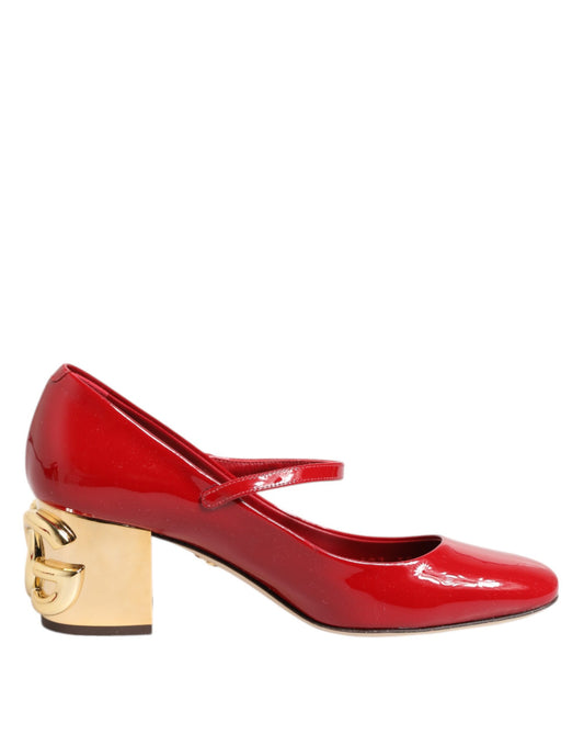 Dolce & Gabbana – Red DG Logo Block Heel Pumps