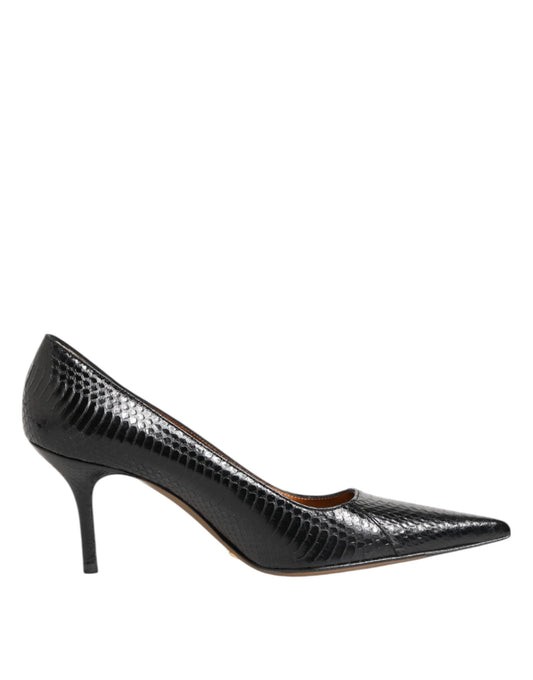Dolce & Gabbana – Black Python Leather Stiletto Pumps