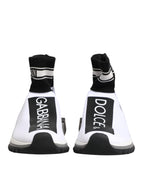 Dolce & Gabbana – White & Black Sorrento Sock Sneakers