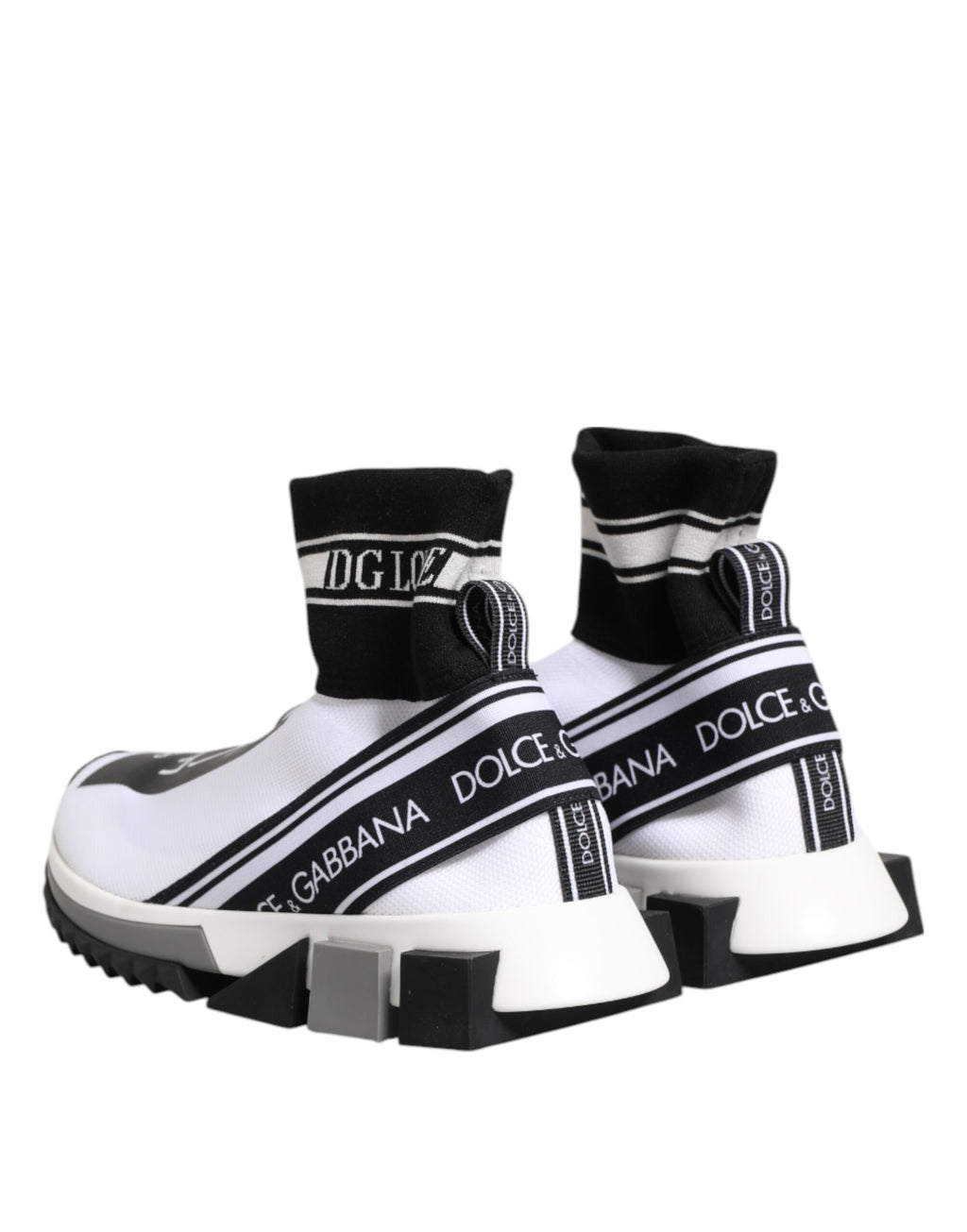 Dolce & Gabbana – White & Black Sorrento Sock Sneakers