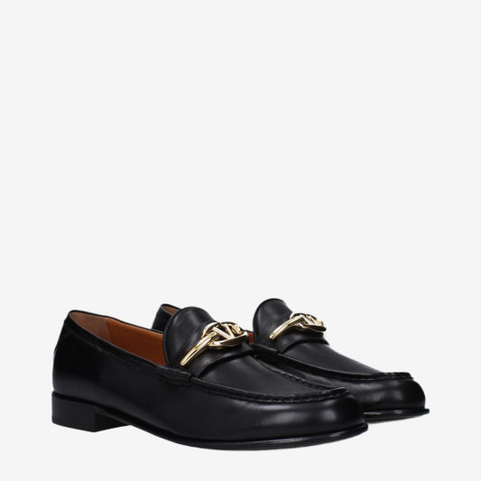Valentino Garavani – Black Leather Slip-On Loafers