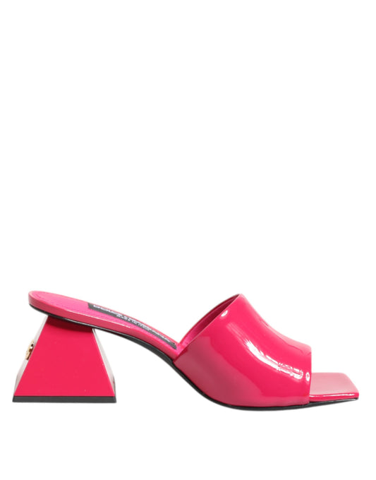 Dolce & Gabbana – Pink Block Heel Leather Mules