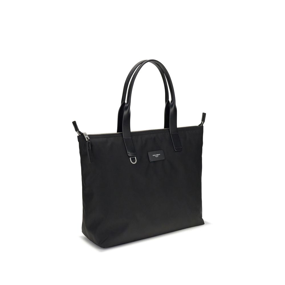 Dolce & Gabbana – Black Adamo Leather Medium Tote Bag