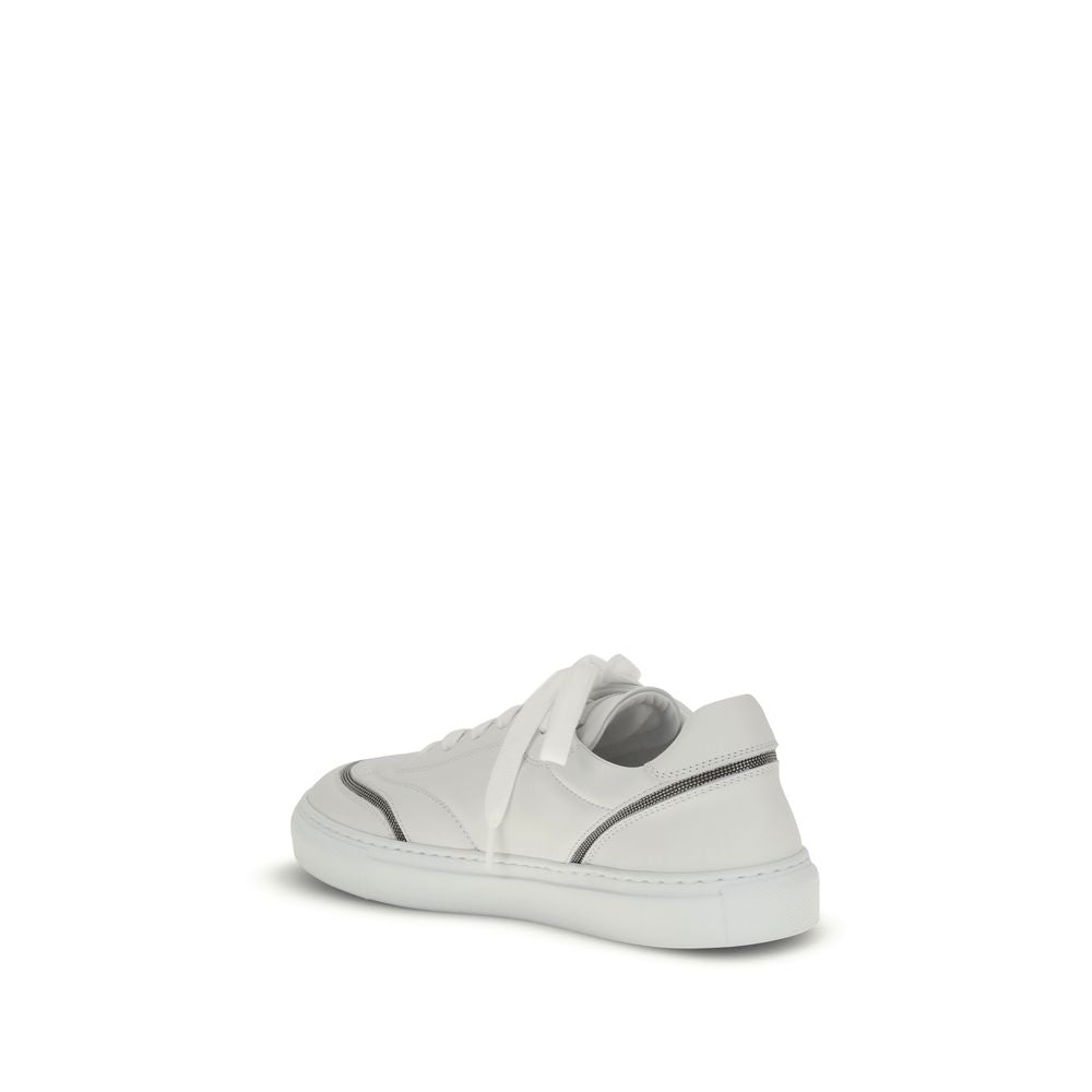 Brunello Cucinelli – Shiny Detail Leather Sneakers