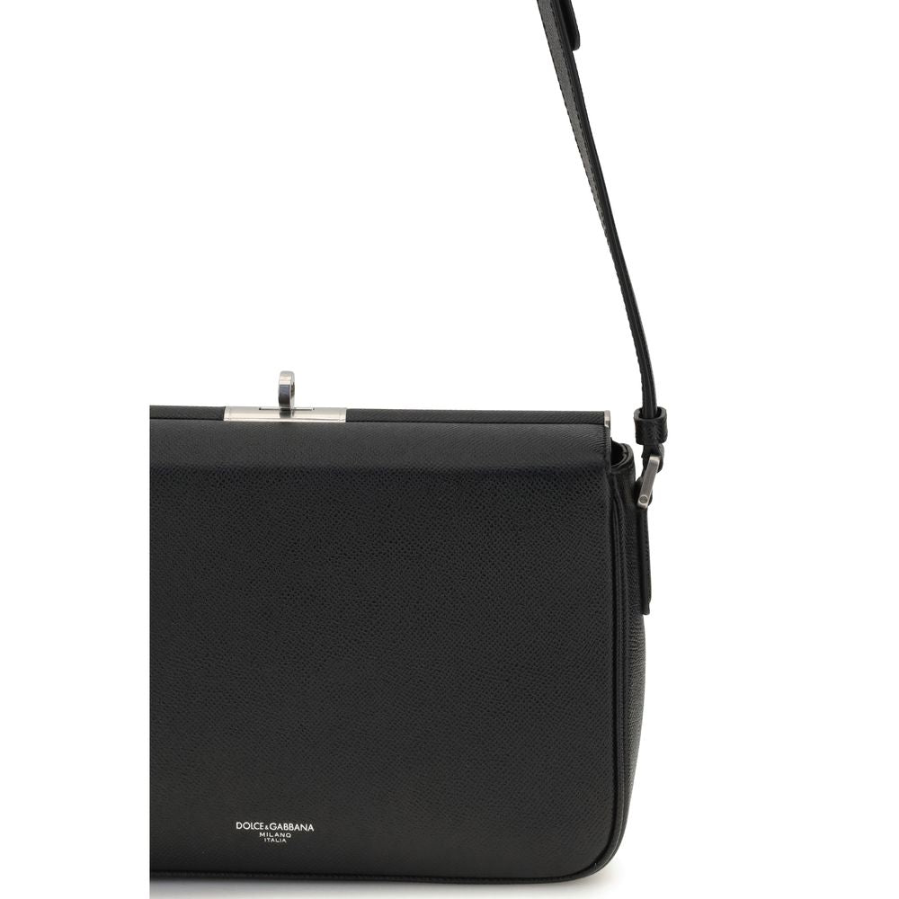 Dolce & Gabbana – Black Marlene Calf Leather Shoulder Bag